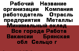 Рабочий › Название организации ­ Компания-работодатель › Отрасль предприятия ­ Металлы › Минимальный оклад ­ 1 - Все города Работа » Вакансии   . Брянская обл.,Сельцо г.